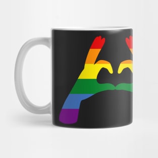 Pride Heart Hands LGBTQ Design Mug